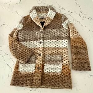 BKE Women’s Tan and Cream Knit Coat